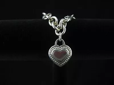 Judith Ripka Sterling Silver 925 Chain Link Bracelet With Heart Charm • $109.99