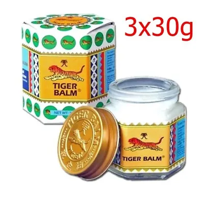 3X30g White Tiger Balm Ointment  Aroma Relaxing Thai Herbal Massage • $36.80