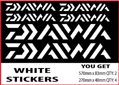 Daiwa Fishing Boat Sticker Decals Set In White • $24.75