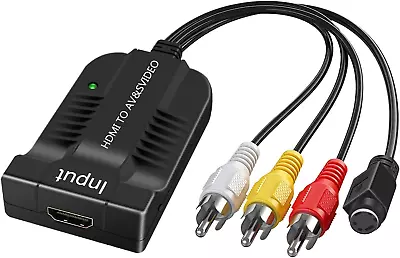 HD 1080P HDMI To Male AV 3RCA S-Video Composite Video Audio Converter Adapter Su • $30.98