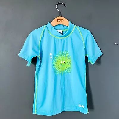 Boys Girls Zoggs Turquoise Short Sleeved Surf Top Swimming T-Shirt 2-3-4 Years • £1.99