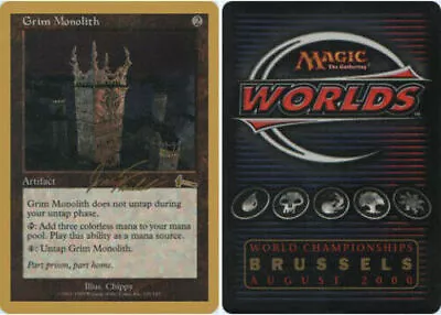 Grim Monolith NM Jon Finkel 2000 Magic Mtg World Championship Gold Border (GB)  • $99.94