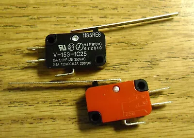 SPDT  Micro Switch With 2  Lever - NEW - Omron V-153-1C25 • $4