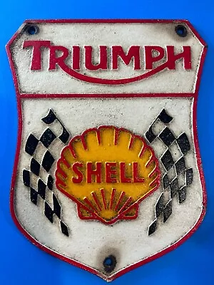 Triumph/Shell Cast Iron Collector Metal Sign • $59.99