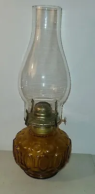 Moon And Star Oil Lamp W/ Chimney ● 13.5  Vintage Antique L.E. Smith • $52.34