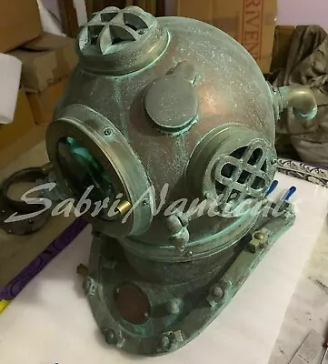 Antique Morse Diving Divers Helmet Navy Boston Marine Deep Scuba Helmet W Base • $185