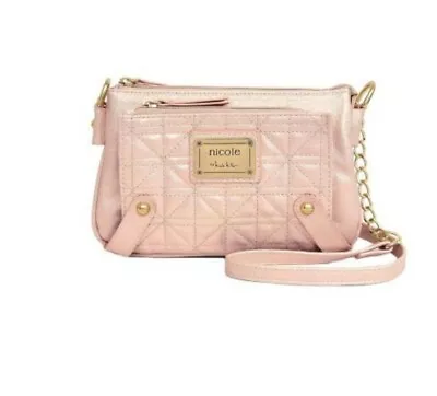 Nicole By Nicole Miller Suzie Quilted Mini Crossbody Hangbag Rose 2635 • $35