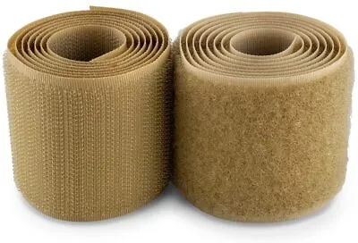 Velcro® 2  Inch Wide Beige Hook And Loop Set - Sew On Type - 2 FEET (24 ) • $10.95