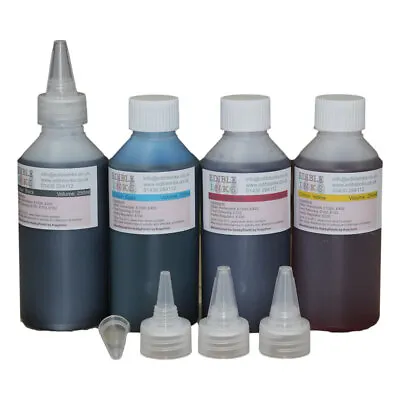 4 Colour Edible Ink Set For Canon Printers - 4 X 250ml Bottles. • £35.99