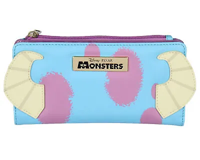 Disney Monsters Inc. Sulley 3D Horns Snap Closure Faux Leather Zip Wallet • $32.95