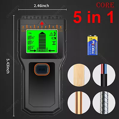 5 In 1 Electric Detector Wall Wood Metal Sensor Wire Stud Finder Cable Scanner • £13.13