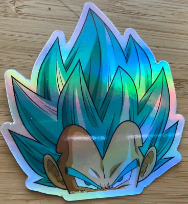 $6 • Buy Holographic Super Saiyan Vegeta Dragon Ball Peeking Sticker