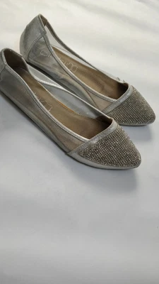 Silver Diamond Flat Shoes Size 5 Size 38 • £6