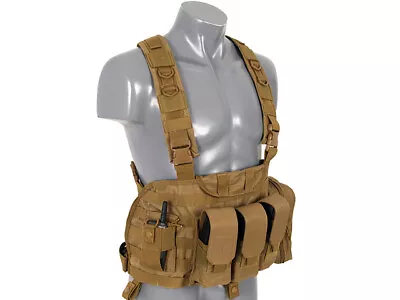 Fields Force Recon Chest Harness Lightweight Fully Loaded Coyote Airsoft Rig • £50.43