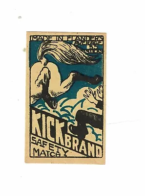 1 Old Flanders  C Early 1900s Matchbox Label Kick Brand Ac55 Size 56x35mm • £1.50