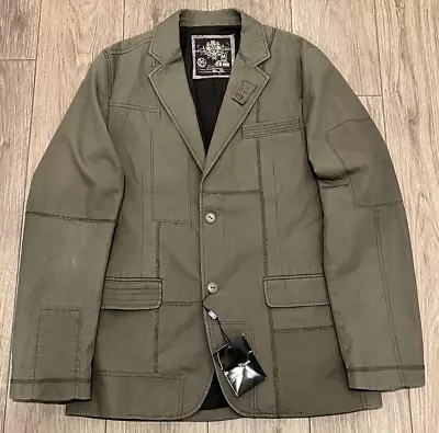 Marc Ecko Blazer Mens Medium Single Breasted Green Blazer Cotton Inside Pockets • $39.99