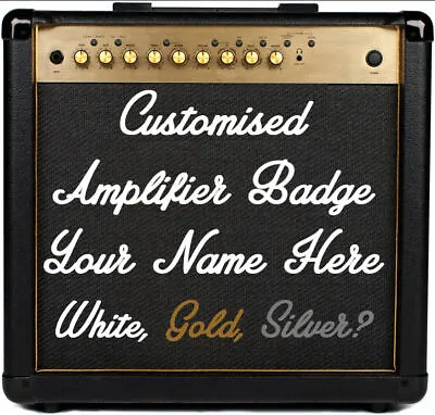 £12.50 • Buy Custom Bevelled Guitar Amplifier Badge Emblem Amp Cab Logo Text For Marshall