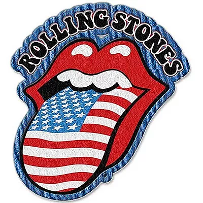 Rolling Stones Stars & Stripes Tongue Shaped Sew-on / Iron-on Cloth Patch (ro) • $11.97