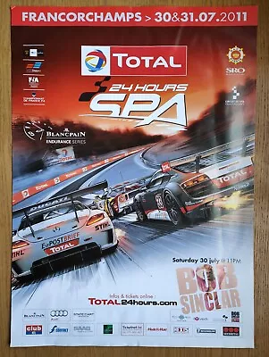 2011 24 Hours Of Spa Francorchamps Official Race Poster - 30/31st Aug- 50 X 70cm • £9.99