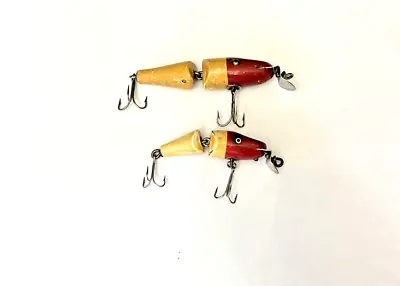 Lot Of 2 Vintage Fishing Lures 1 C.C.B. Co. Glass Eyes 1 Painted Eyes Not Marked • $23