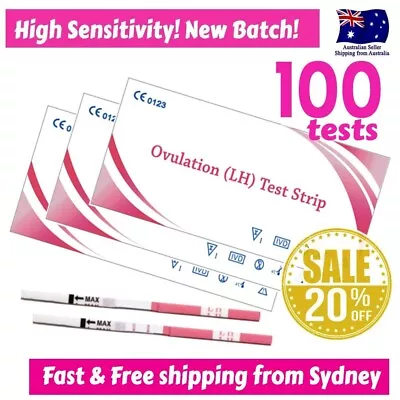 100 Ovulation LH Tests Urine Strips Get Pregnant Sooner Fertility OPK Kit • $25.95