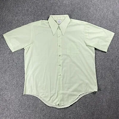 VINTAGE 60s Marshall Field & Company Shirt Size 17 XL Green Short Mod Atomic • $55.86