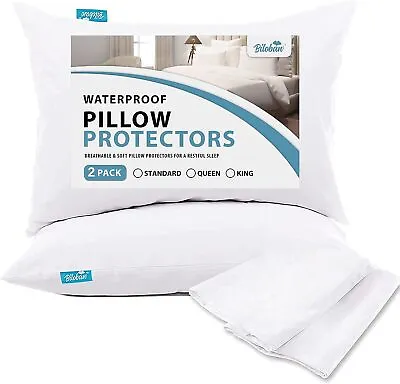 Waterproof Pillow Protector 2 Pack Full Encasement Protectors With Zipper • $15.99