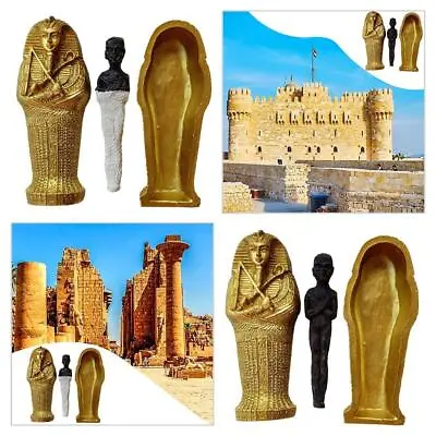 Ancient Egyptian Coffin Sarcophagus Coffin With Mummy Figurine Statue Crafts • £8.08