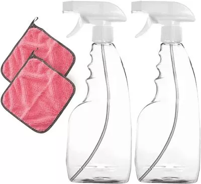 2PACK Spray Bottles 500Ml Water Spray Bottles Plant Mist Clea 2X Microfiber • £7.90