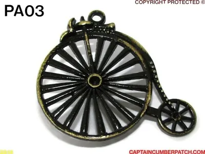 Steampunk Goth Brooch Badge Pin Black Penny Farthing Bicycle The Prisoner #PA03 • $4.98