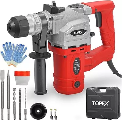 TOPEX 1010W SDS+ Rotary Hammer Drill Demolition Jack Hammer Kit W/ Chisels Drill • $124.11