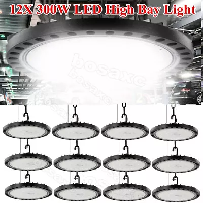 12 Pack 300W UFO Led High Bay Light Factory Warehouse Commercial Led Shop Lights • $379.37