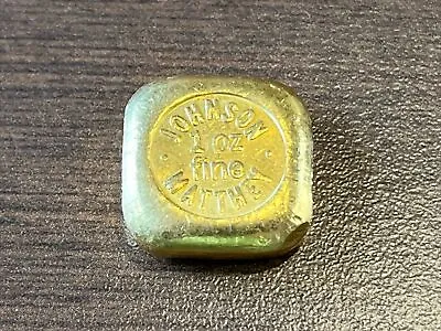 Rare Vintage Johnson Matthey Cast Gold Button Bar .9999 Fine 1 Oz • $4200