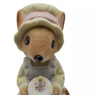 Enesco Figurine Bell Mother Mouse Birthday Cake Candle Porcelain Hand Painted • $17.50