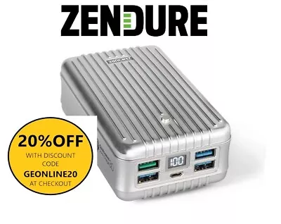 ZENDURE 26800mAh A8 QC Portable Charger 3.0 Quick Charge Power Bank (Silver) • $189