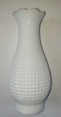 Vintage Milk Glass Hobnail Kerosene Oil Hurricane Lamp Ruffled Chimney Shade • $17