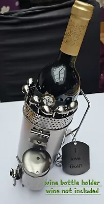 Novelty Metal Golf Bag Wine Bottle Holder • £20