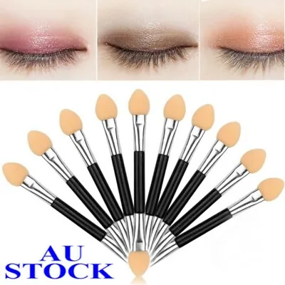 Double Eye Shadow Eyeliner Brush Sponge Applicator Tool Makeup • $6.98