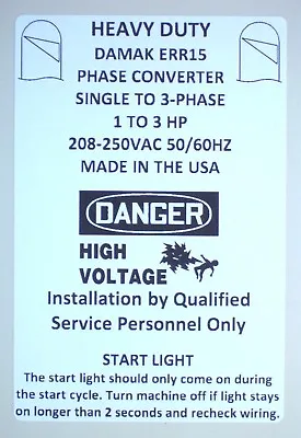 Heavy Duty 1-3 HP Static Phase Converter 208-250VAC Mill Drill Saw USA 50/60Hz • $204