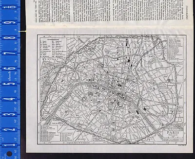 PARIS FRANCE Arrondissements - 1911 Map By Emery Walker • $11.99