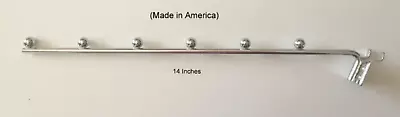 $26.89 • Buy (4 Pack) Chrome Waterfall Display Peg Hook For Slatwall Or 3/16  & 1/4  Pegboard