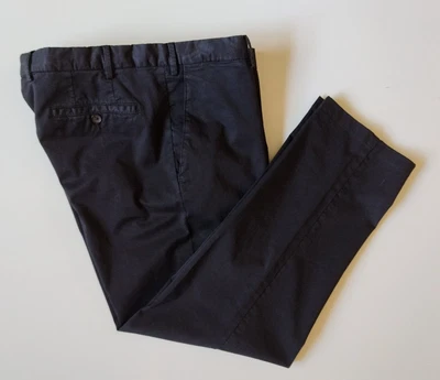 $89.99 • Buy Men's Domenico Vacca Solid Black Slim Fit Cotton Stretch Pants Italy 52 US 33