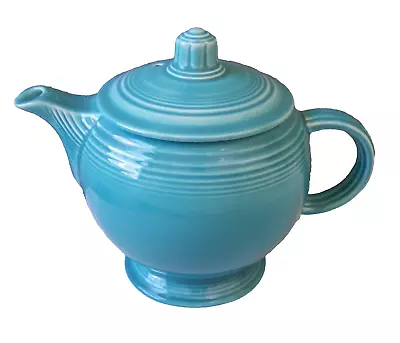 Vintage Fiesta Ware Medium Turquoise  C  Handle Teapot • $49.99