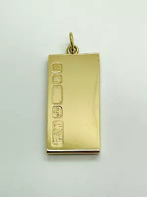 9ct Yellow Solid Gold Ingot Pendant • £450