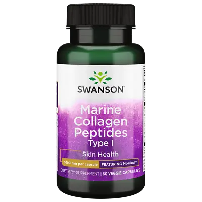 Swanson Marine Collagen Peptides Type I - Featuring Morikol 500 Mg 60 Veg Caps • $15.49