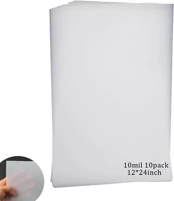 10 Sheets 10 Mil Mylar Sheet 12 X 24 Inch Milky Translucent Plastic Blank New • $26.24