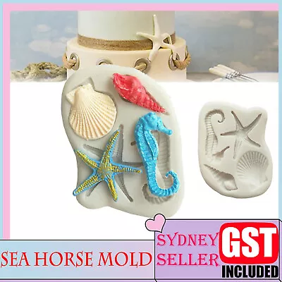 Sea Horse Shell Silicone Fondant Cake Sugarcraft Mould Chocolate Baking Mold DIY • $5.16