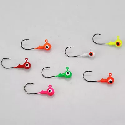 100Pcs Jig Heads Fishing Hooks Crappie Bass Panfish Lure Bait 1/32 1/16 1/8 Oz • $13.69