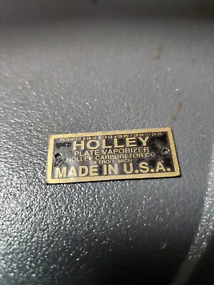 Model T Ford  Holley Vaporizer Carburetor Data Plate • $4