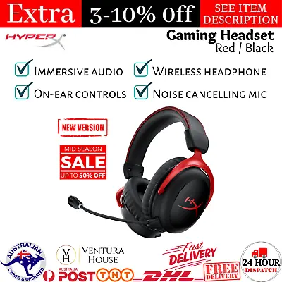 Kingston HyperX Cloud II Wireless Gaming Padded Headset Noise Cancelling Mic New • $348.97